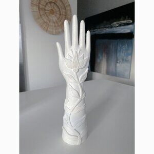 Beautiful Boho Lotus Hand Display Sculpture - 10" | New